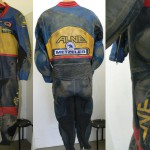 ALNE Lederkombi Reparatur Stutz Motorradrennen