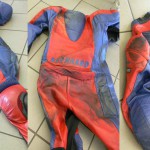 ALNE Lederkombi Reparatur Stutz Motorradrennen