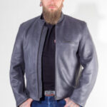 ALNE - hot-rod-leathers Nashville-Rind Lederjacke grau Maßanfertigung