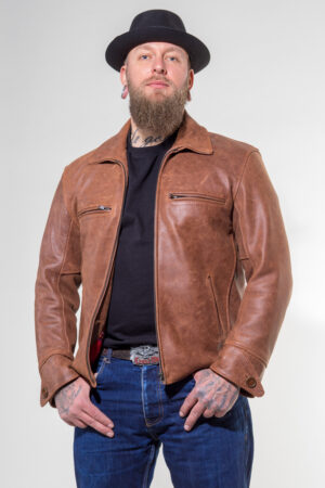 ALNE - hot-rod-leathers Nevada-Lederjacke cognac Maßanfertigung