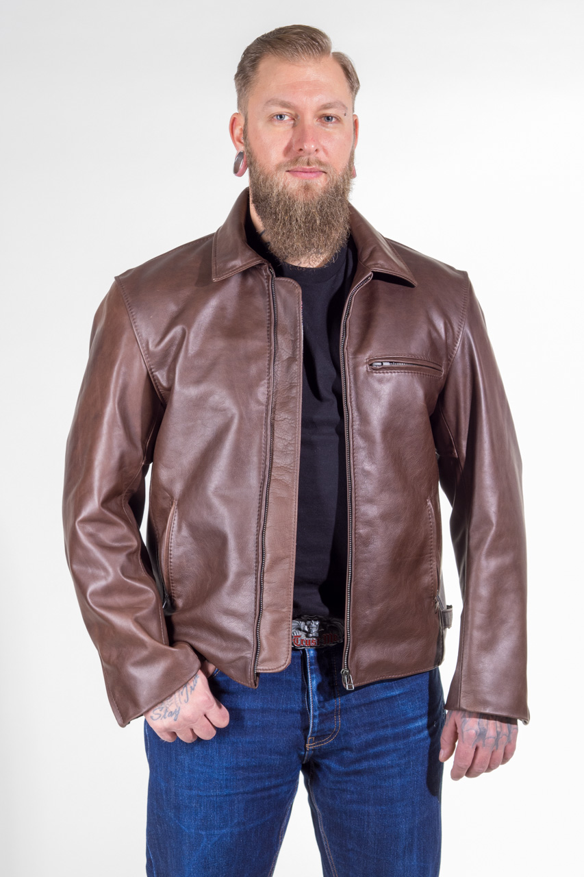 ALNE - hot-rod-leathers Reno Lederjacke braun nach Maß Rossnappa