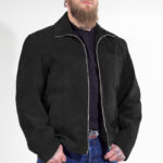 ALNE - hot-rod-leathers Texas-schlichte Nubuk Lederjacke schwarz Maßanfertigung
