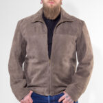 ALNE - hot-rod-leathers Texas-schlichte Nubuk Lederjacke olive Maßanfertigung