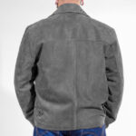 ALNE - hot-rod-leathers Texas-schlichte Nubuk Lederjacke grau Maßanfertigung