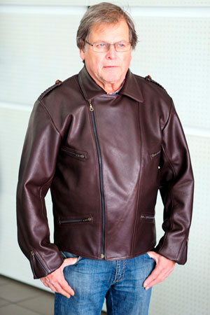ALNE - hot-rod-leathers Veteran-Lederjacke bordeaux Maßanfertigung
