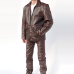 ALNE - hot-rod-leathers Brighton Longjacket Rind Lederjacke braun nach Maß