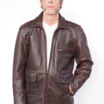 ALNE - hot-rod-leathers Brighton Longjacket Rind Lederjacke braun nach Maß