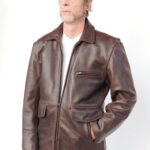 ALNE - hot-rod-leathers Brighton Longjacket Rind Lederjacke braun nach Maß