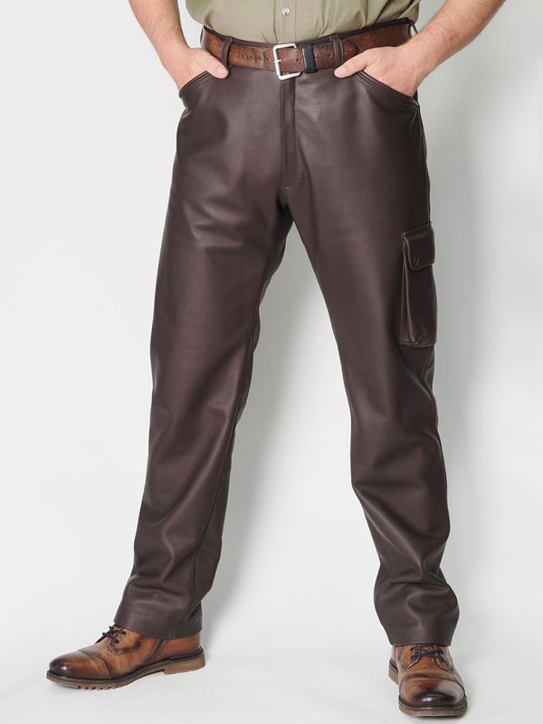 robuste Jagd-Lederhose braun Maßanfertigung von ALNE
