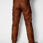 ALNE - hot-rod-leathers Lederjeans loose fit Rindleder glatt rustico natur braun