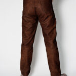 ALNE - hot-rod-leathers Lederjeans loose fit Rindleder glatt rustico espresso
