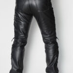 ALNE - hot-rod-leathers Schnürjeans tight fit Rindleder glatt schwarz