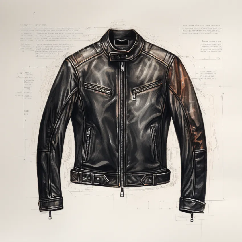 Yps7846_technical_sketch_of_black_leatherjacket_6cd7479e-c2c2-42d9-a716-e3805dd8568d ALNE Lederbekleidung GmbH hot-rod-leathers Designer Konzept Lederjacken