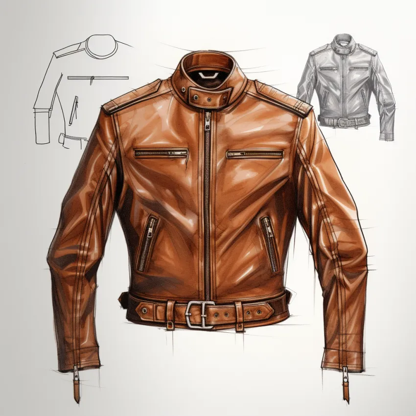 Yps7846_technical_sketch_of_leatherjacket_65baffd8-88a0-429b-8c7d-8a54cef0a851 ALNE Lederbekleidung GmbH hot-rod-leathers Designer Konzept Lederjacken