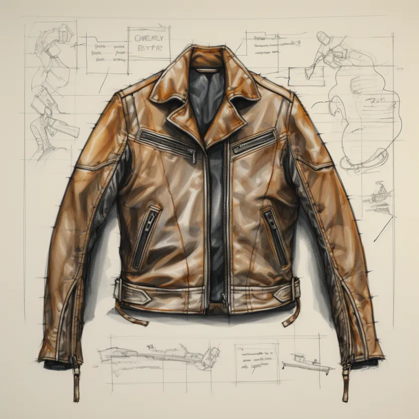 Yps7846_technical_sketch_of_leatherjacket_abf6bfb9-fb05-4dc9-9216-339e152aeb42 ALNE Lederbekleidung GmbH hot-rod-leathers Designer Konzept Lederjacken