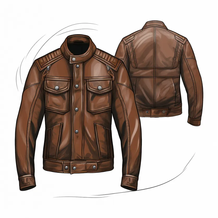 Yps7846_technical_sketch_of_leatherjacket_with_two_side_pockets_8d742acd-364f-41d8-b1d4-5aabe640f411 ALNE Lederbekleidung GmbH hot-rod-leathers Designer Konzept Lederjacken
