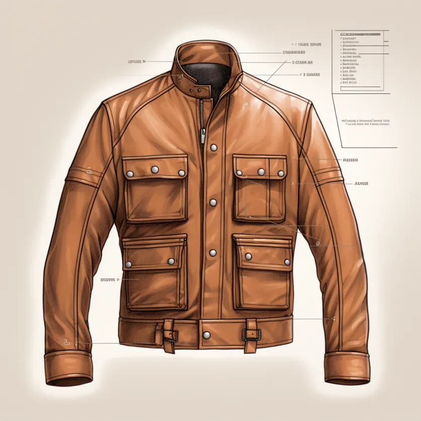 Yps7846_technical_sketch_of_leatherjacket_with_two_side_pockets_be645f72-b880-4f3d-b2b5-0e3b49cd1194 ALNE Lederbekleidung GmbH hot-rod-leathers Designer Konzept Lederjacken