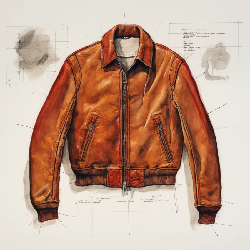 Yps7846_technical_sketch_of_rough_leatherjacket_65fa7c35-4eb1-4580-b39c-0272781854b7 ALNE Lederbekleidung GmbH hot-rod-leathers Designer Konzept Lederjacken