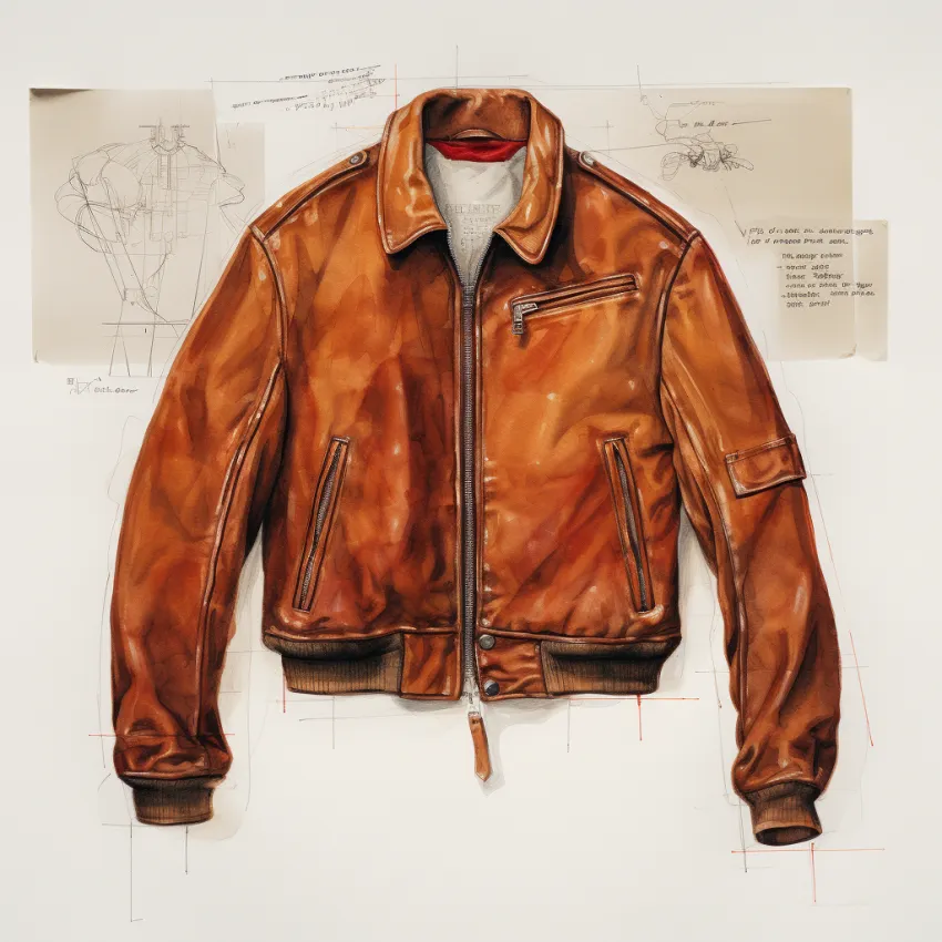 Yps7846_technical_sketch_of_rough_leatherjacket_dedf9f81-4065-49df-9a5f-e2e9f366fdc5 ALNE Lederbekleidung GmbH hot-rod-leathers Designer Konzept Lederjacken