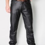 ALNE - hot-rod-leathers Lederjeans tight fit Rindleder glatt schwarz