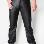 ALNE - hot-rod-leathers Lederjeans tight fit Rindleder glatt schwarz