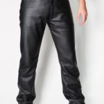 ALNE - hot-rod-leathers Lederjeans tight fit Rindleder glatt schwarz